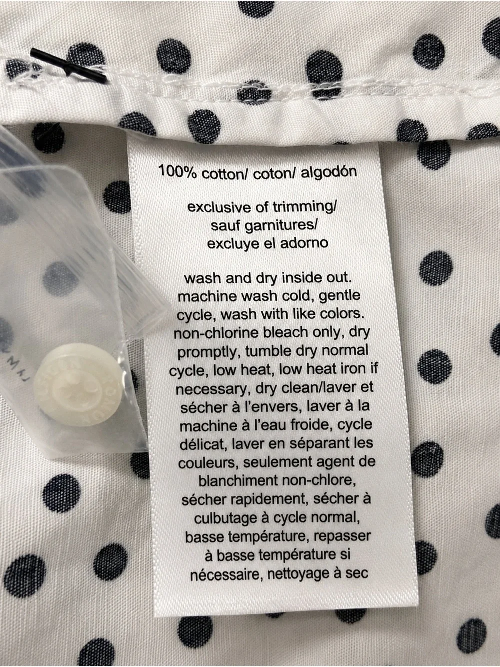 Tommy Hilfiger 3X Polka Dot Half Zip Cotton Tunic Top